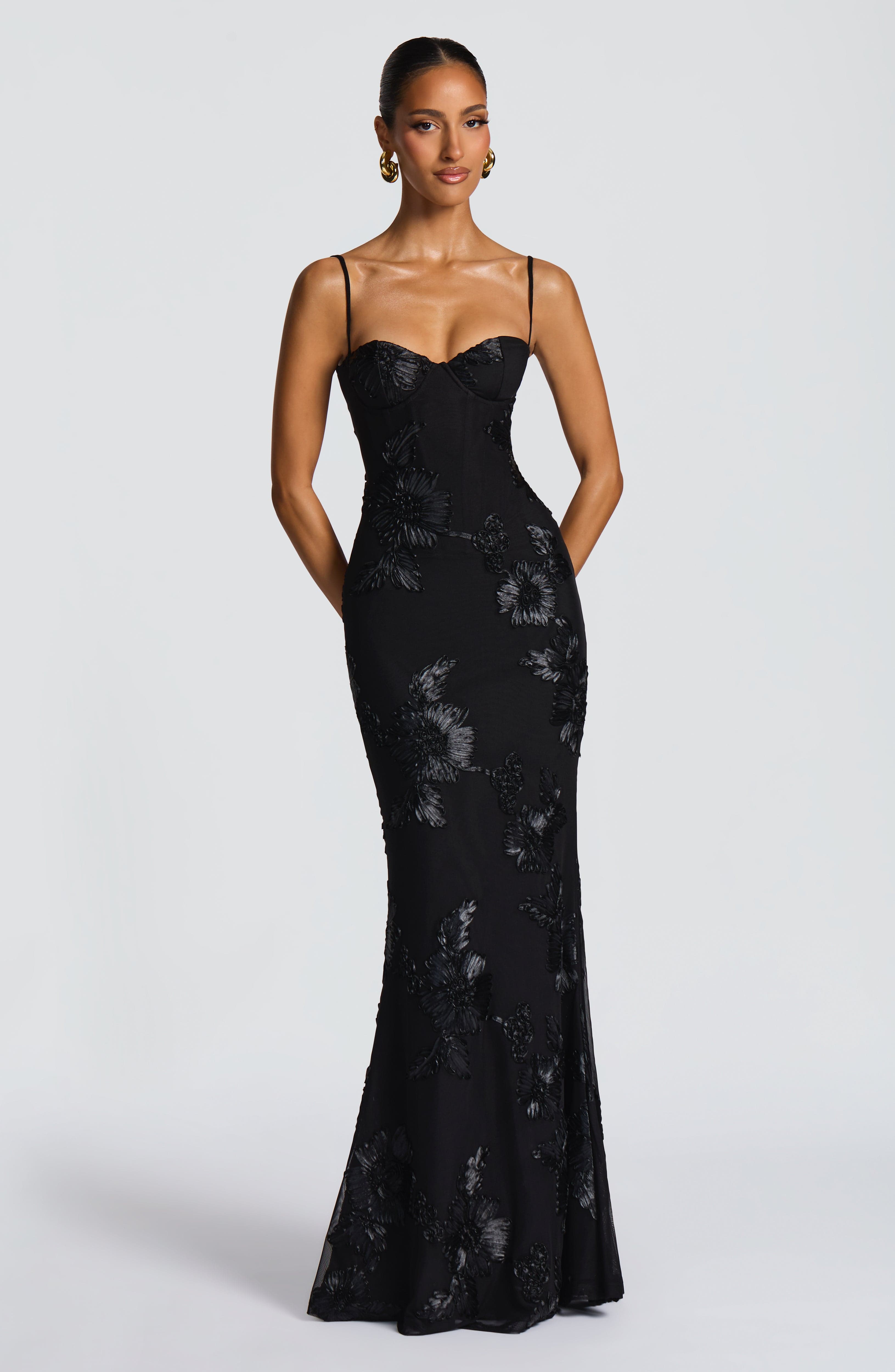 Midnight Bloom Couture Dress