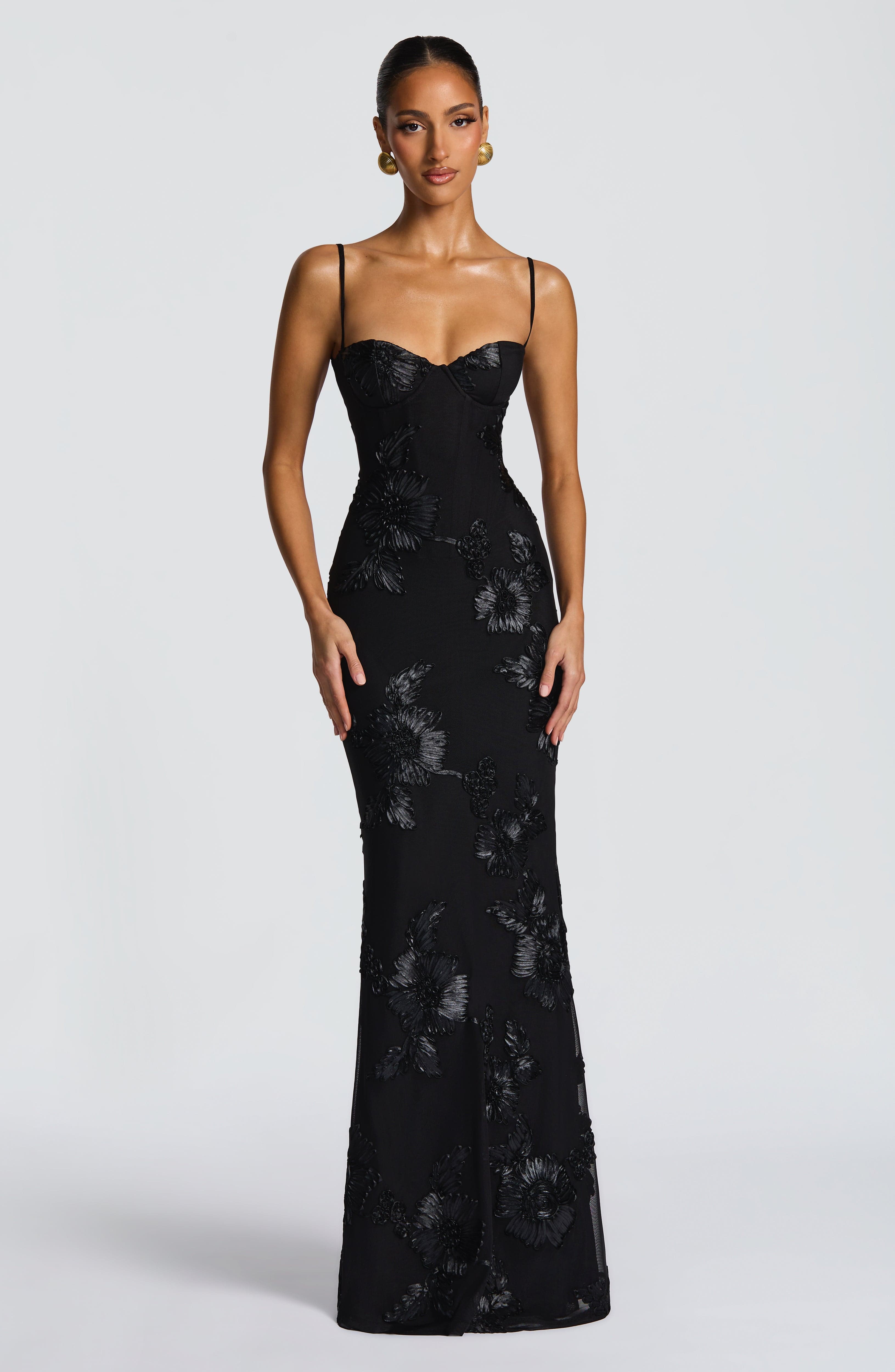 Midnight Bloom Couture Dress