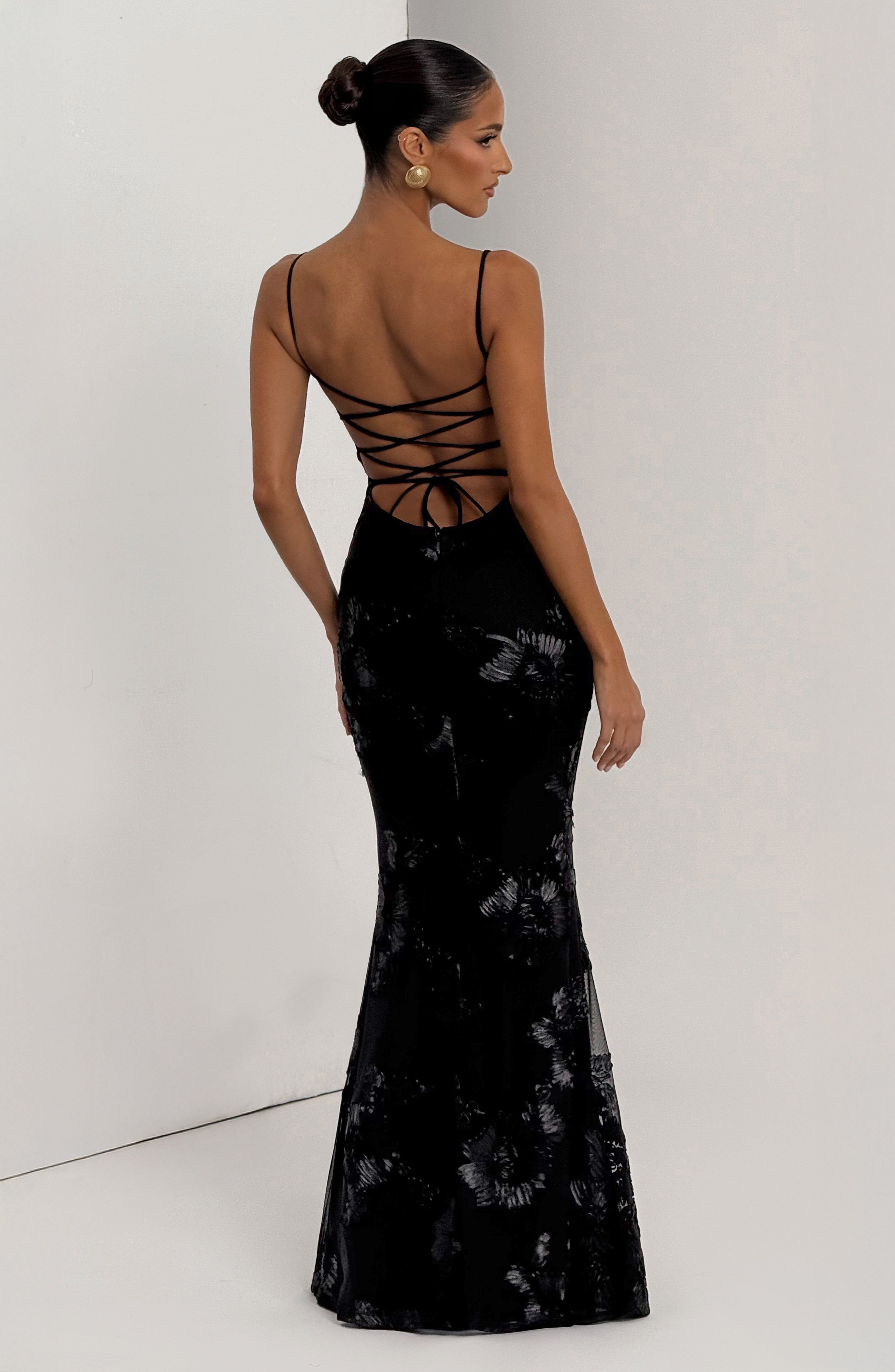 Midnight Bloom Couture Dress