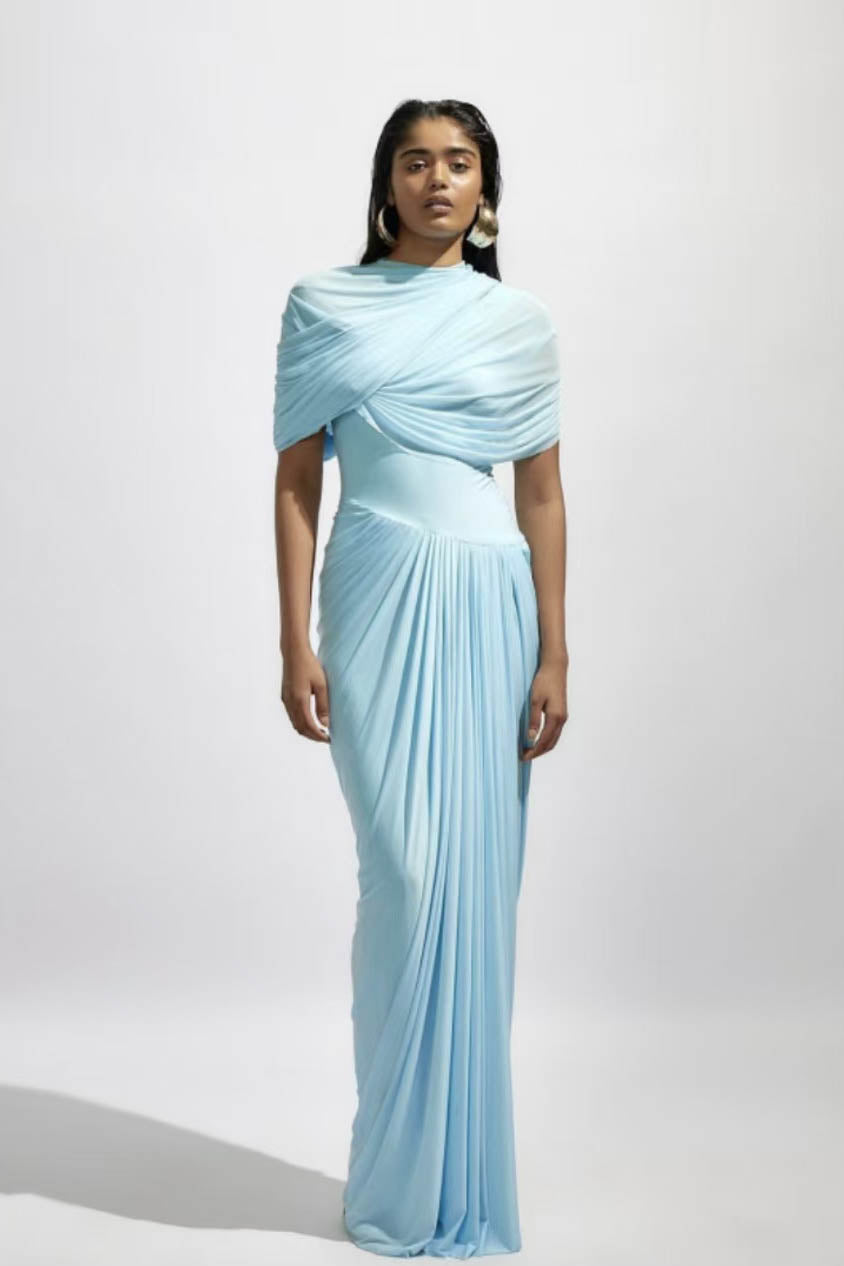 Velour Sky Evening Gown