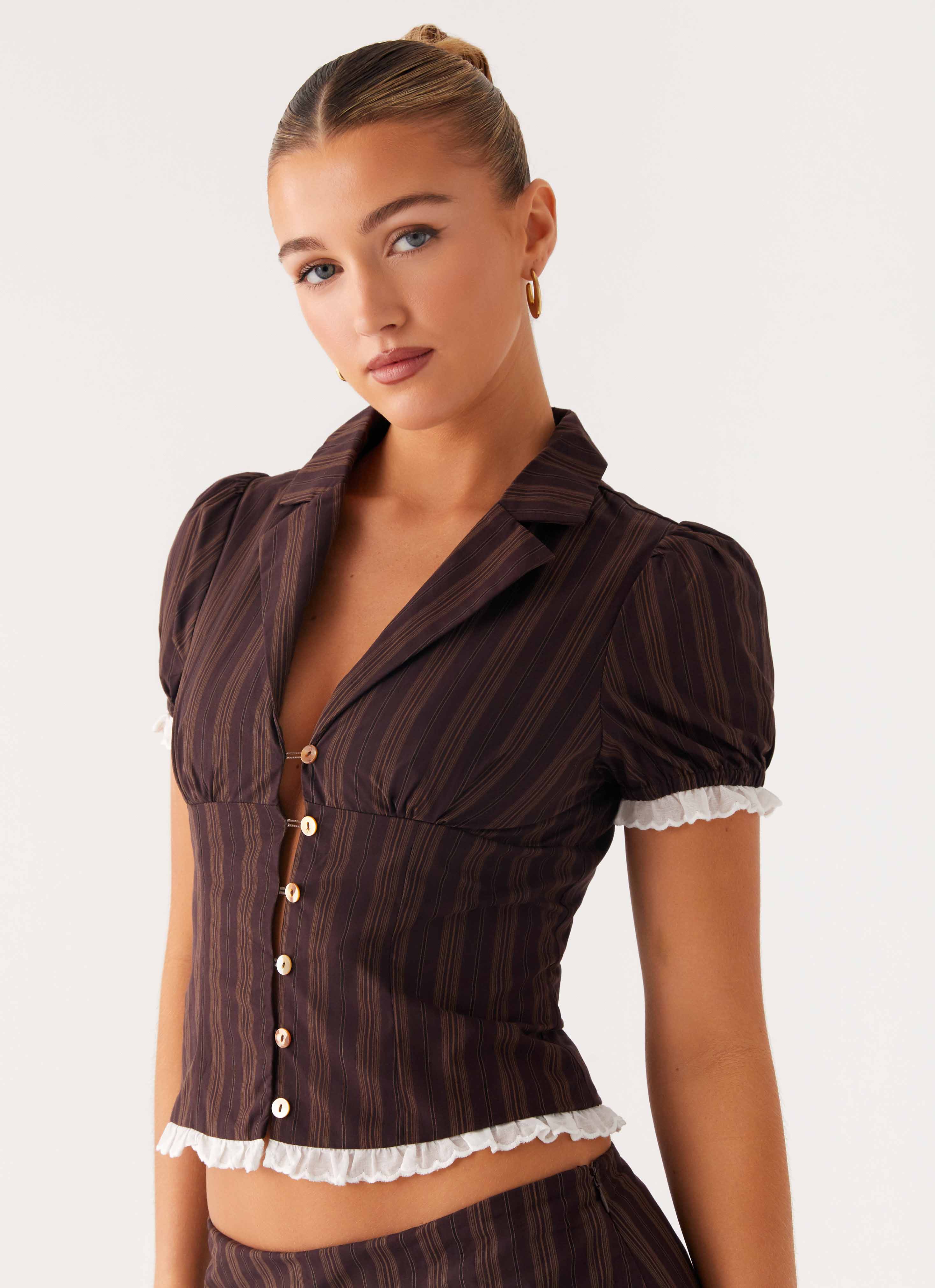 Toffee Stripe Blouse