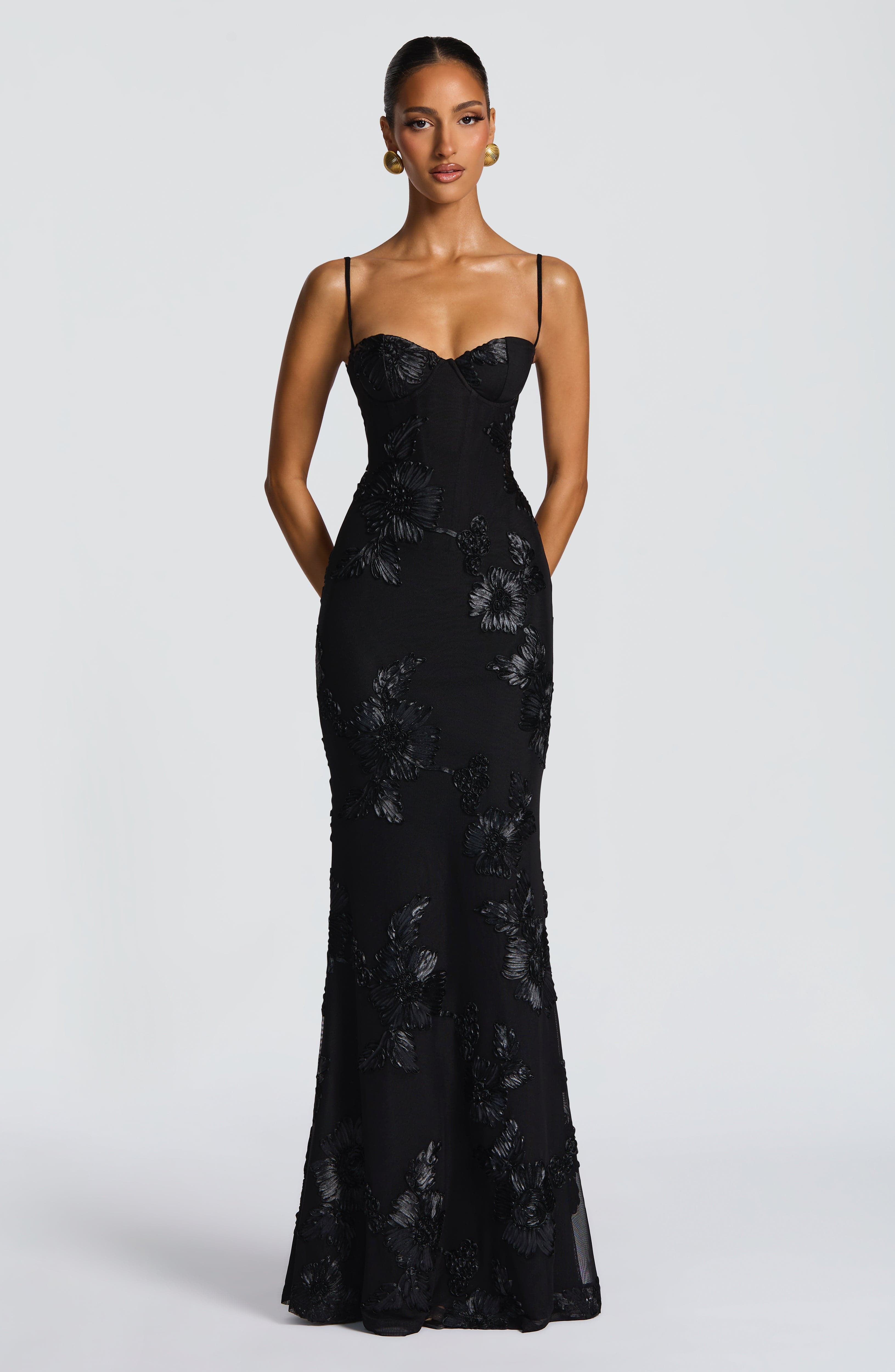 Midnight Bloom Couture Dress