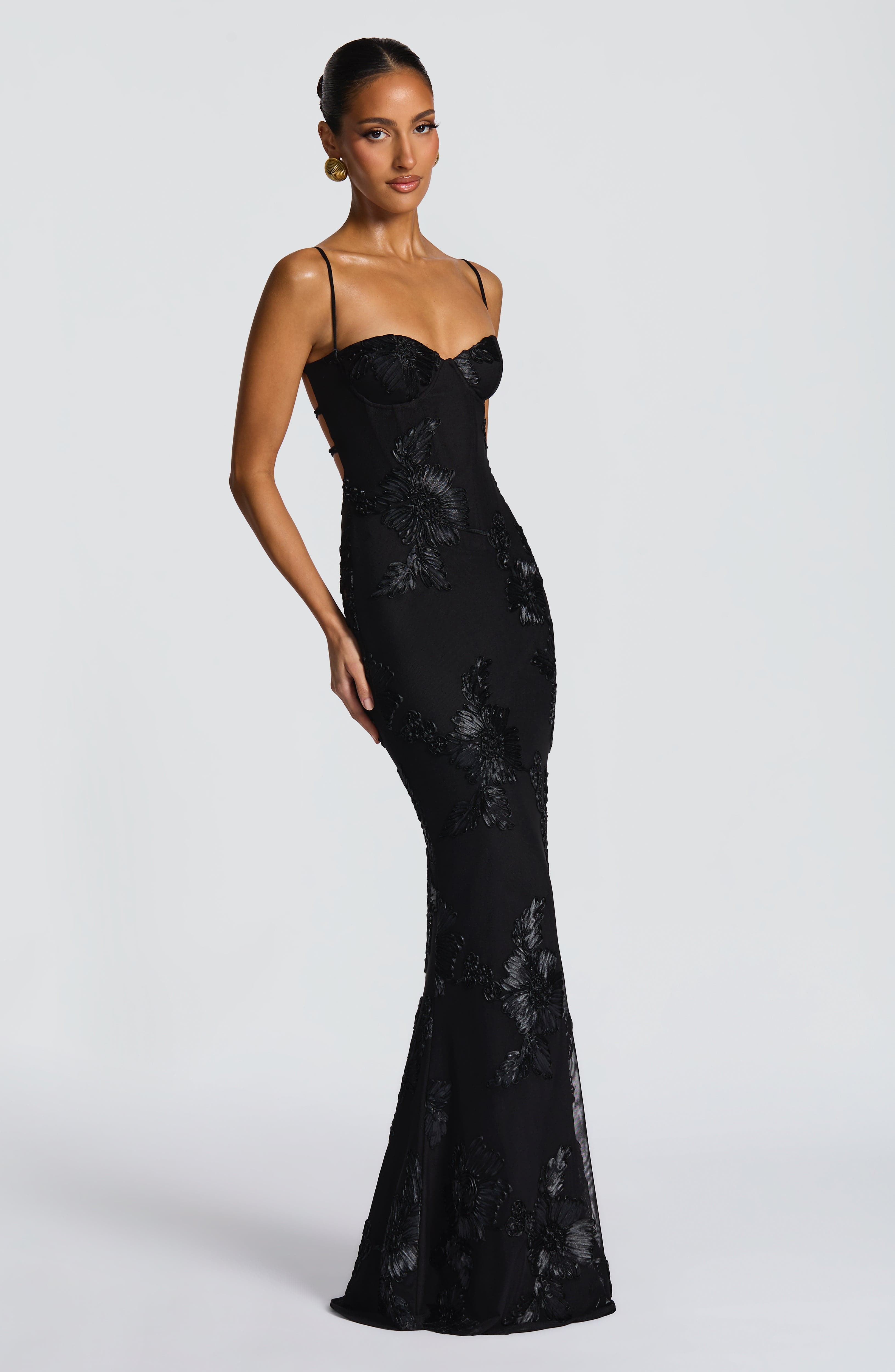 Midnight Bloom Couture Dress