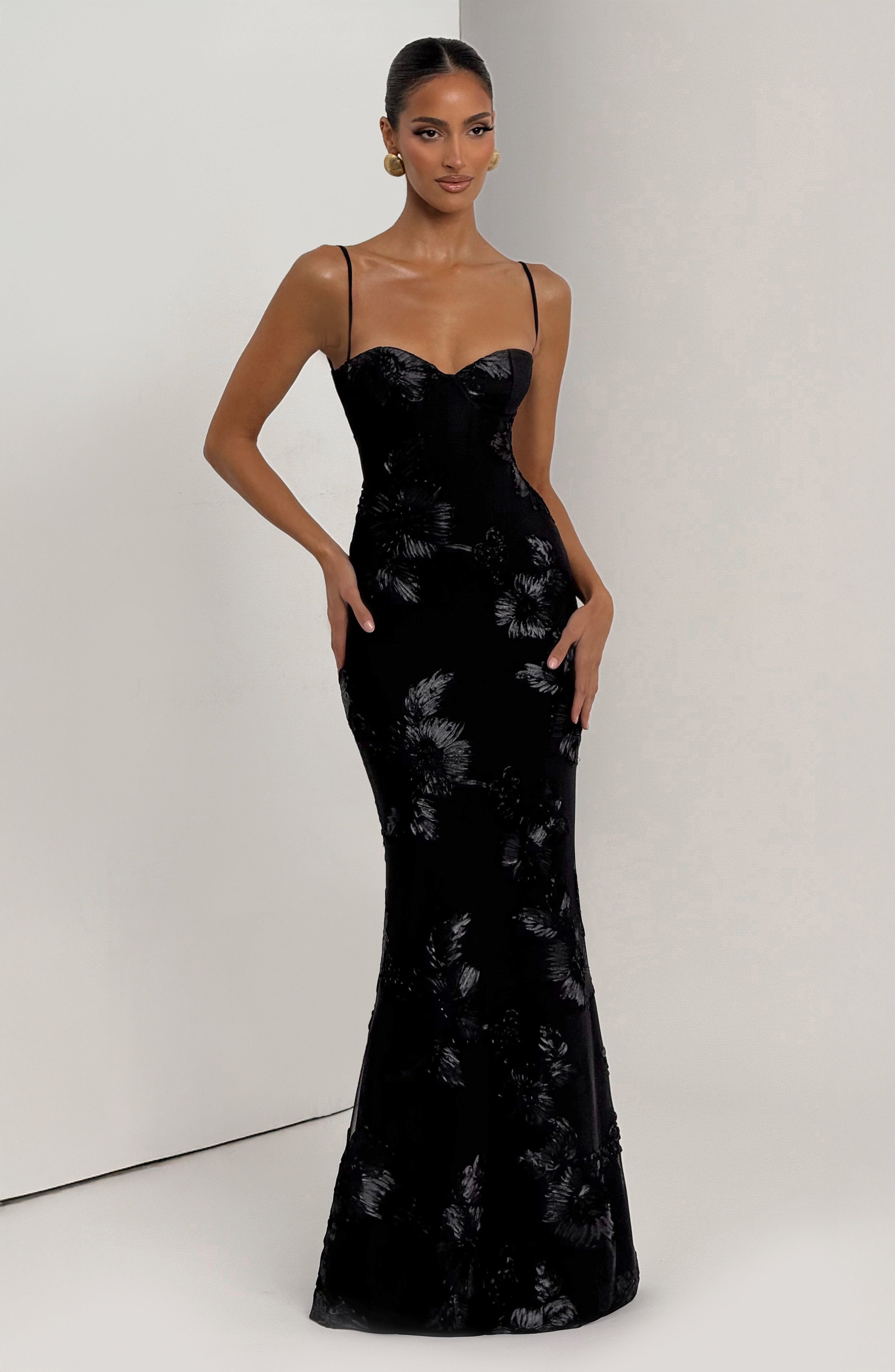 Midnight Bloom Couture Dress